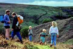 A family enjoying the countryside in the North Yorks Moors National Park