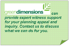 Folded Corner:   can provide expert witness support for your planning appeal and inquiry. Contact us to discuss what we can do for you.        