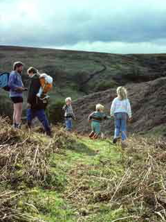 A family enjoying the countryside in the North Yorks Moors National Park