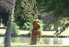 One of many sculptures in  an open air exhibit at a park in France.